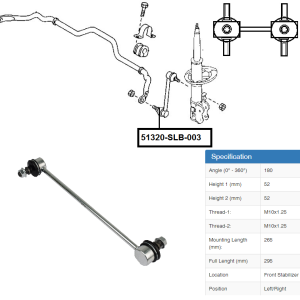 HONDA AIRWAVE  51320SLA003  AND PREMAC CP AND MPV STABILIZER LINKS